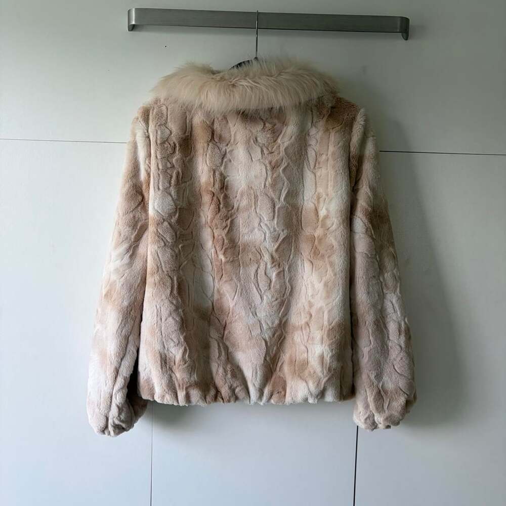 Marc New York Faux Fur Jacket XL Cream Crystal Brooch - Picture 6 of 8